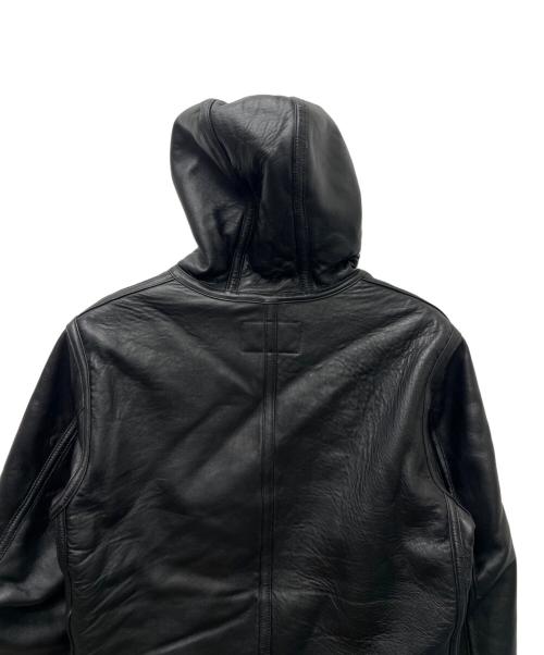 AVIREX（アヴィレックス）AVIREX (アヴィレックス) フリースボンディングレザーパーカー ブラック サイズ:Ｌの古着・服飾アイテム