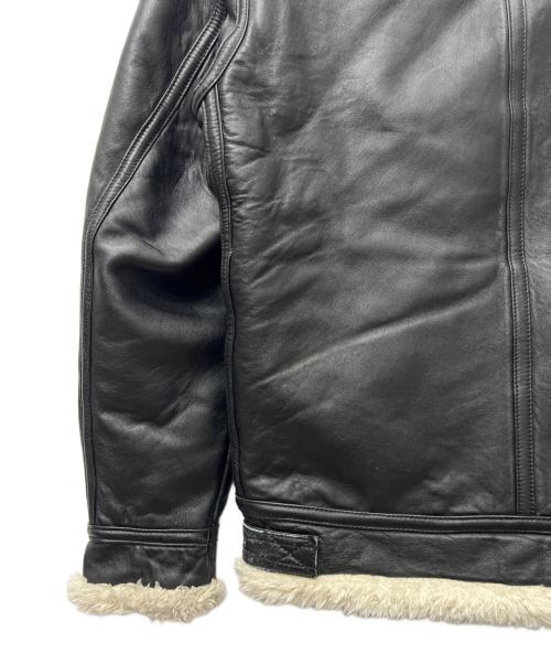 AVIREX（アヴィレックス）AVIREX (アヴィレックス) フリースボンディングレザーパーカー ブラック サイズ:Ｌの古着・服飾アイテム