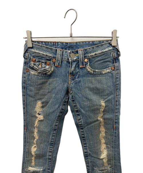 TRUE RELIGION（トゥルー レリジョン）TRUE RELIGION (トゥルー レリジョン) ダメージフレアデニム インディゴ サイズ:23の古着・服飾アイテム