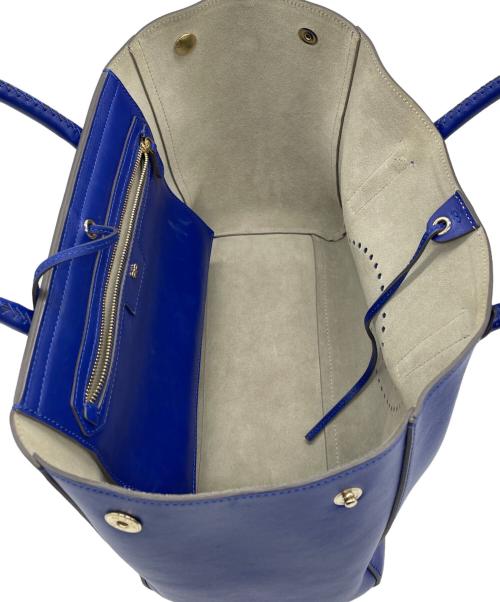 ANYA HINDMARCH（アニヤ・ハインドマーチ）ANYA HINDMARCH (アニヤ・ハインドマーチ) ハンドバッグ スマイル ブルーの古着・服飾アイテム