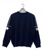 uniform experimentユニフォームエクスペリメント）の古着「SLEEVE STAR CLASSIC CREW NECK KNIT」｜ネイビー