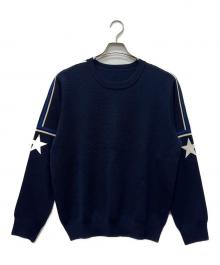 uniform experiment（ユニフォームエクスペリメント）の古着「SLEEVE STAR CLASSIC CREW NECK KNIT」｜ネイビー