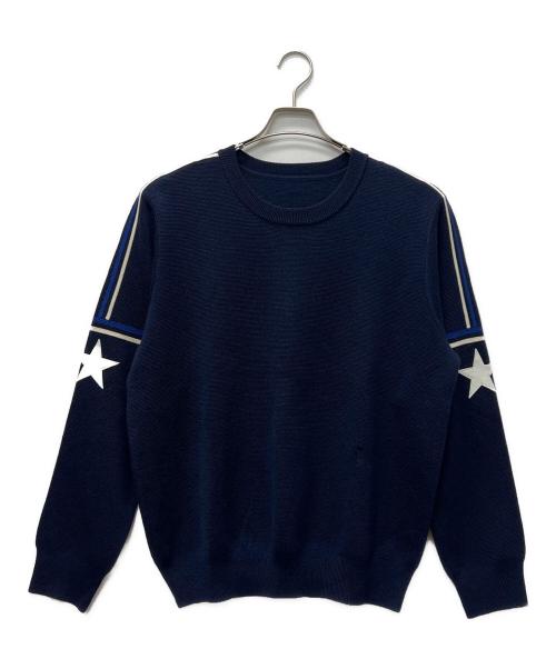 uniform experiment（ユニフォームエクスペリメント）uniform experiment (ユニフォームエクスペリメント) SLEEVE STAR CLASSIC CREW NECK KNIT ネイビー サイズ:ーの古着・服飾アイテム