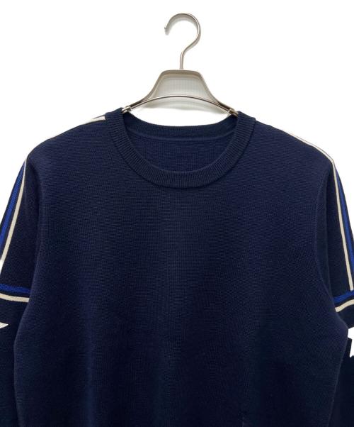 uniform experiment（ユニフォームエクスペリメント）uniform experiment (ユニフォームエクスペリメント) SLEEVE STAR CLASSIC CREW NECK KNIT ネイビー サイズ:ーの古着・服飾アイテム