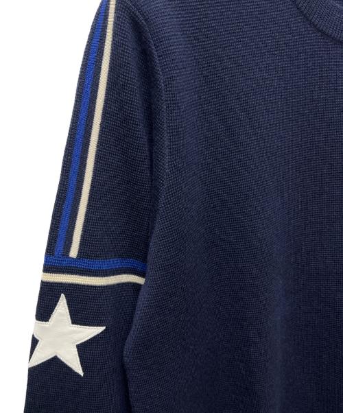 uniform experiment（ユニフォームエクスペリメント）uniform experiment (ユニフォームエクスペリメント) SLEEVE STAR CLASSIC CREW NECK KNIT ネイビー サイズ:ーの古着・服飾アイテム