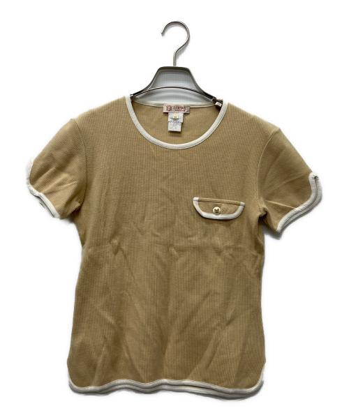 LOEWE（ロエベ）LOEWE (ロエベ) パイピングカットソー ベージュ サイズ:Mの古着・服飾アイテム