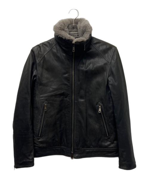 BURBERRY BLACK LABEL（バーバリーブラックレーベル）BURBERRY BLACK LABEL (バーバリーブラックレーベル) ラムレザージャケット ブラック サイズ:Ｌの古着・服飾アイテム