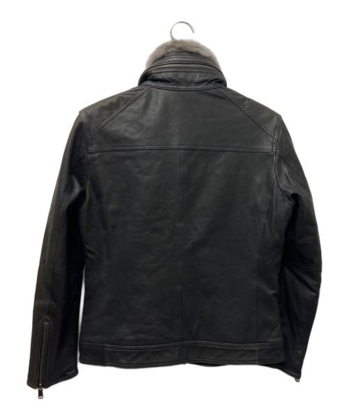 BURBERRY BLACK LABEL（バーバリーブラックレーベル）BURBERRY BLACK LABEL (バーバリーブラックレーベル) ラムレザージャケット ブラック サイズ:Ｌの古着・服飾アイテム