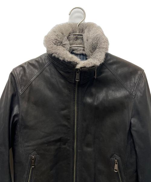 BURBERRY BLACK LABEL（バーバリーブラックレーベル）BURBERRY BLACK LABEL (バーバリーブラックレーベル) ラムレザージャケット ブラック サイズ:Ｌの古着・服飾アイテム
