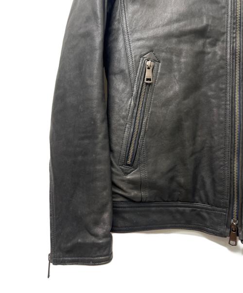 BURBERRY BLACK LABEL（バーバリーブラックレーベル）BURBERRY BLACK LABEL (バーバリーブラックレーベル) ラムレザージャケット ブラック サイズ:Ｌの古着・服飾アイテム