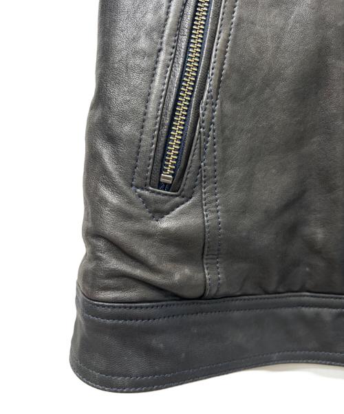 BURBERRY BLACK LABEL（バーバリーブラックレーベル）BURBERRY BLACK LABEL (バーバリーブラックレーベル) ラムレザージャケット ブラック サイズ:Ｌの古着・服飾アイテム