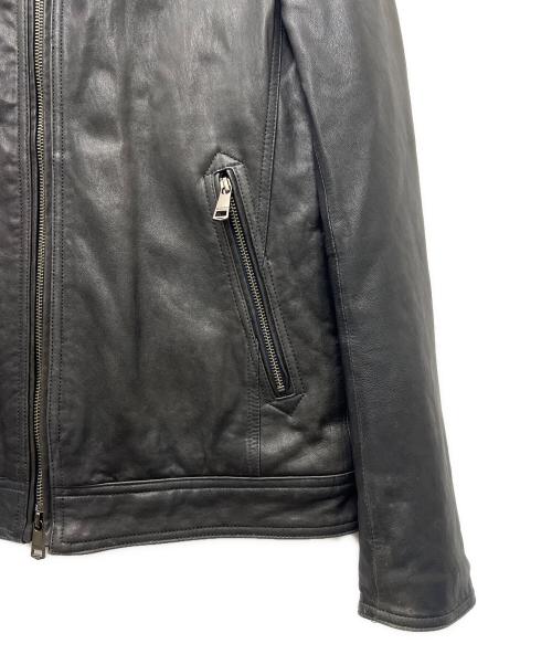 BURBERRY BLACK LABEL（バーバリーブラックレーベル）BURBERRY BLACK LABEL (バーバリーブラックレーベル) ラムレザージャケット ブラック サイズ:Ｌの古着・服飾アイテム