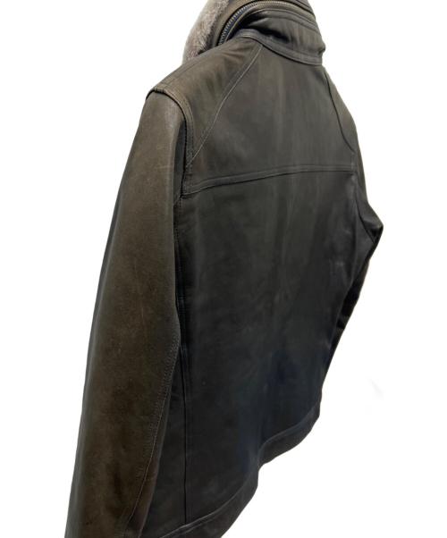 BURBERRY BLACK LABEL（バーバリーブラックレーベル）BURBERRY BLACK LABEL (バーバリーブラックレーベル) ラムレザージャケット ブラック サイズ:Ｌの古着・服飾アイテム