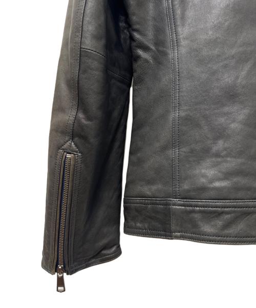 BURBERRY BLACK LABEL（バーバリーブラックレーベル）BURBERRY BLACK LABEL (バーバリーブラックレーベル) ラムレザージャケット ブラック サイズ:Ｌの古着・服飾アイテム