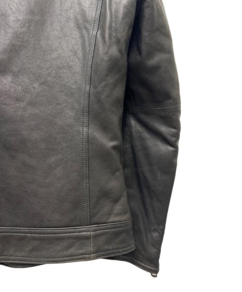 BURBERRY BLACK LABEL（バーバリーブラックレーベル）BURBERRY BLACK LABEL (バーバリーブラックレーベル) ラムレザージャケット ブラック サイズ:Ｌの古着・服飾アイテム