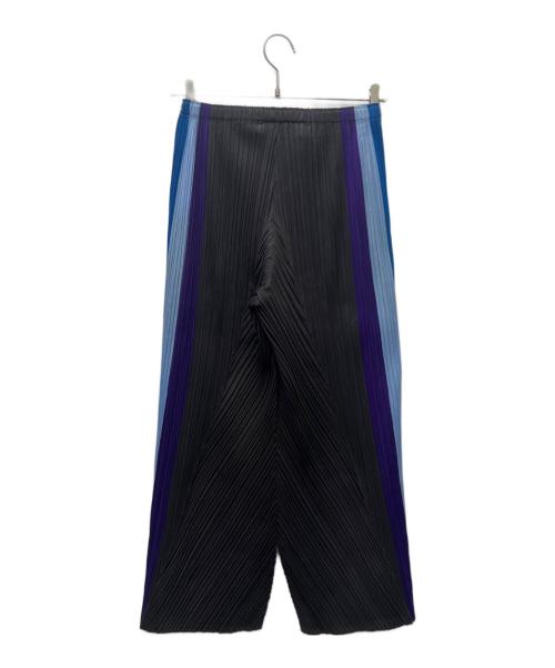 PLEATS PLEASE（プリーツプリーズ）PLEATS PLEASE (プリーツプリーズ) プリーツパンツ ブラック×ブルー×パープル サイズ:１の古着・服飾アイテム