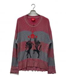 Vivienne Westwood RED LABEL（ヴィヴィアンウエストウッドレッドレーベル）の古着「ボーダーニット」｜レッド