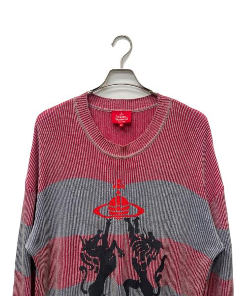 Vivienne Westwood RED LABEL（ヴィヴィアンウエストウッドレッドレーベル）Vivienne Westwood RED LABEL (ヴィヴィアンウエストウッドレッドレーベル) ボーダーニット レッド サイズ:００の古着・服飾アイテム