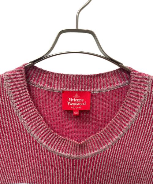 Vivienne Westwood RED LABEL（ヴィヴィアンウエストウッドレッドレーベル）Vivienne Westwood RED LABEL (ヴィヴィアンウエストウッドレッドレーベル) ボーダーニット レッド サイズ:００の古着・服飾アイテム