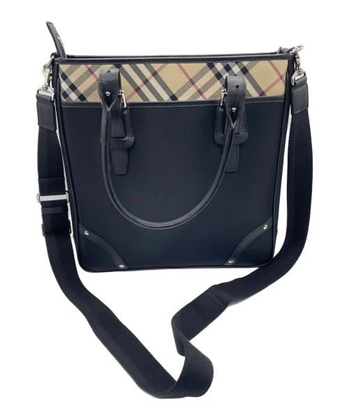 BURBERRY（バーバリー）BURBERRY (バーバリー) 2WAYバッグ ブラック×ベージュの古着・服飾アイテム