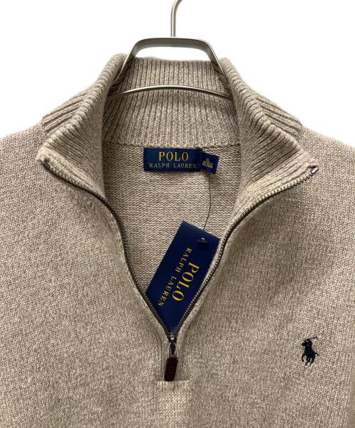 POLO RALPH LAUREN（ポロ・ラルフローレン）POLO RALPH LAUREN (ポロ・ラルフローレン) ハーフジップニット ベージュ サイズ:ＸＬの古着・服飾アイテム
