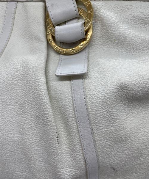 BVLGARI（ブルガリ）BVLGARI (ブルガリ) レザートートバッグ ホワイトの古着・服飾アイテム