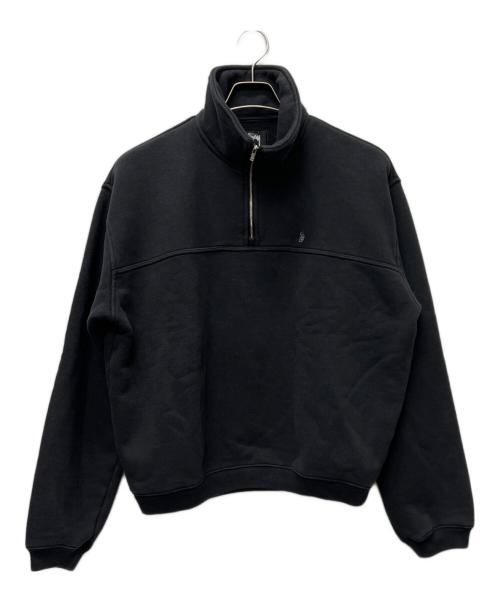 stussy（ステューシー）stussy (ステューシー) ハーフジップスウェット ブラック サイズ:Ｍの古着・服飾アイテム