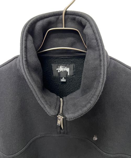 stussy（ステューシー）stussy (ステューシー) ハーフジップスウェット ブラック サイズ:Ｍの古着・服飾アイテム