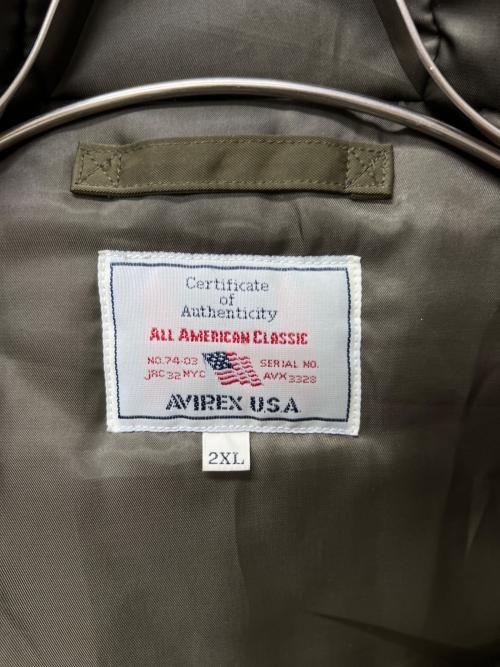 AVIREX（アヴィレックス）AVIREX (アヴィレックス) HB HOODIE JKT カーキ サイズ:XXLの古着・服飾アイテム