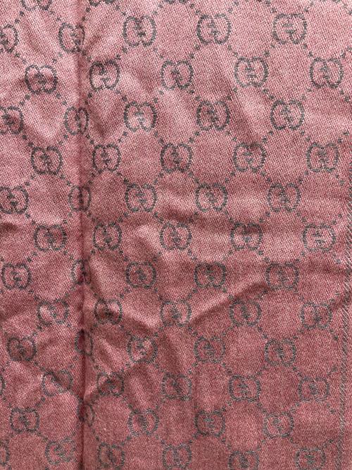 GUCCI（グッチ）GUCCI (グッチ) GGウールスカーフ グレー×ピンクの古着・服飾アイテム