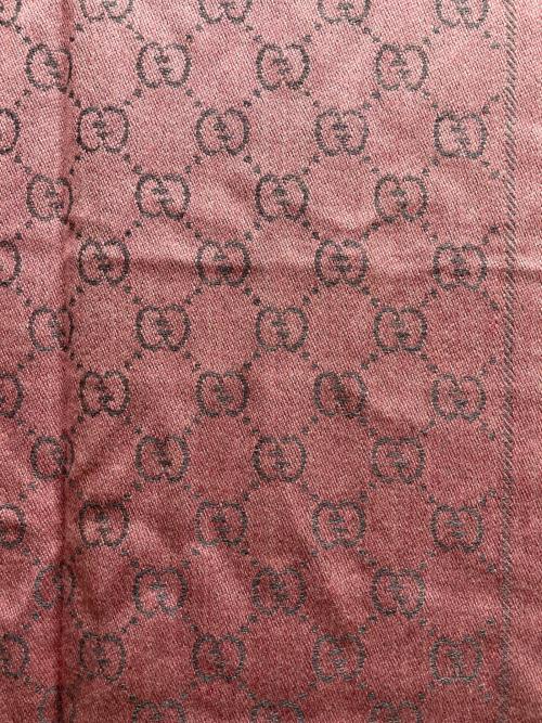 GUCCI（グッチ）GUCCI (グッチ) GGウールスカーフ グレー×ピンクの古着・服飾アイテム