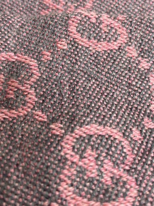 GUCCI（グッチ）GUCCI (グッチ) GGウールスカーフ グレー×ピンクの古着・服飾アイテム