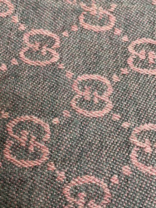 GUCCI（グッチ）GUCCI (グッチ) GGウールスカーフ グレー×ピンクの古着・服飾アイテム