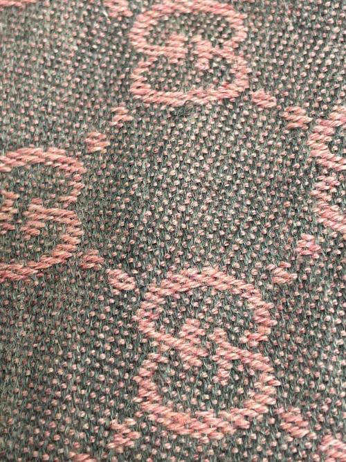 GUCCI（グッチ）GUCCI (グッチ) GGウールスカーフ グレー×ピンクの古着・服飾アイテム