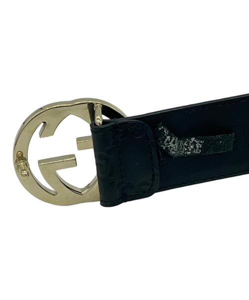 GUCCI（グッチ）GUCCI (グッチ) レザーベルト ブラックの古着・服飾アイテム