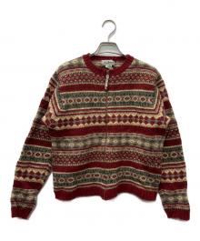 L.L.Bean（エルエルビーン）の古着「'90s　ニットカーディガン」｜ブラウン×ベージュ