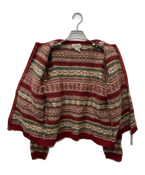 L.L.Bean（エルエルビーン）L.L.Bean (エルエルビーン) '90s　ニットカーディガン ブラウン×ベージュ サイズ:Ｍの古着・服飾アイテム
