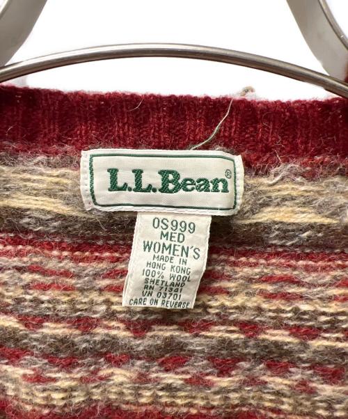 L.L.Bean（エルエルビーン）L.L.Bean (エルエルビーン) '90s　ニットカーディガン ブラウン×ベージュ サイズ:Ｍの古着・服飾アイテム