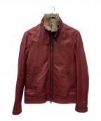 BURBERRY BLACK LABELバーバリーブラックレーベル）の古着「ライナー付ライダースジャケット」｜レッド