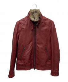 BURBERRY BLACK LABEL（バーバリーブラックレーベル）の古着「ライナー付ライダースジャケット」｜レッド