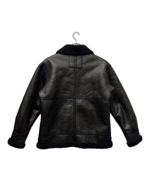 ALPHA（アルファ）ALPHA (アルファ) フェイクムートン フライトジャケット ダークブラウン サイズ:Ｌの古着・服飾アイテム