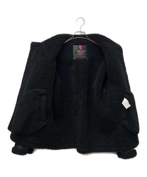 ALPHA（アルファ）ALPHA (アルファ) フェイクムートン フライトジャケット ダークブラウン サイズ:Ｌの古着・服飾アイテム