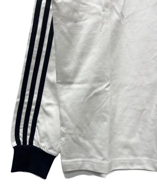 adidas（アディダス）adidas (アディダス) スリーストライプス ラグビー 長袖ポロシャツ ホワイト サイズ:Ｓの古着・服飾アイテム