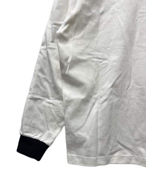 adidas（アディダス）adidas (アディダス) スリーストライプス ラグビー 長袖ポロシャツ ホワイト サイズ:Ｓの古着・服飾アイテム