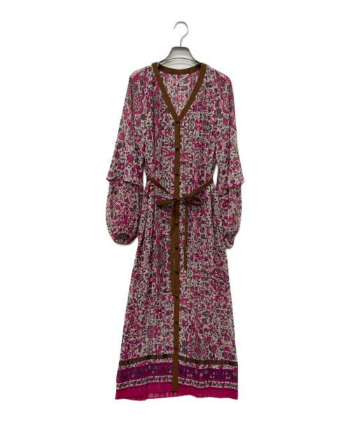 MUVEIL（ミュベール）MUVEIL (ミュベール) フラワープリントワンピース パープル サイズ:３８の古着・服飾アイテム