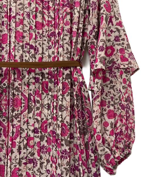 MUVEIL（ミュベール）MUVEIL (ミュベール) フラワープリントワンピース パープル サイズ:３８の古着・服飾アイテム