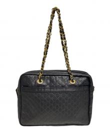 LONGCHAMP（ロンシャン）の古着「チェーンハンドバッグ」｜ブラック
