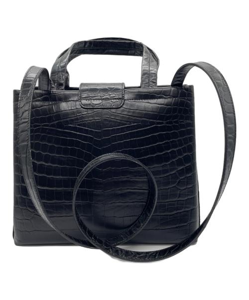Salvatore Ferragamo（サルヴァトーレ フェラガモ）Salvatore Ferragamo (サルヴァトーレ フェラガモ) レザー2wayショルダーバッグ ブラックの古着・服飾アイテム