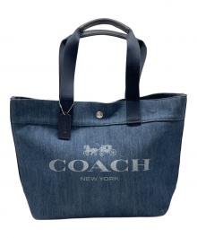 COACH（コーチ）の古着「デニムトートバッグ」｜インディゴ×ピンク