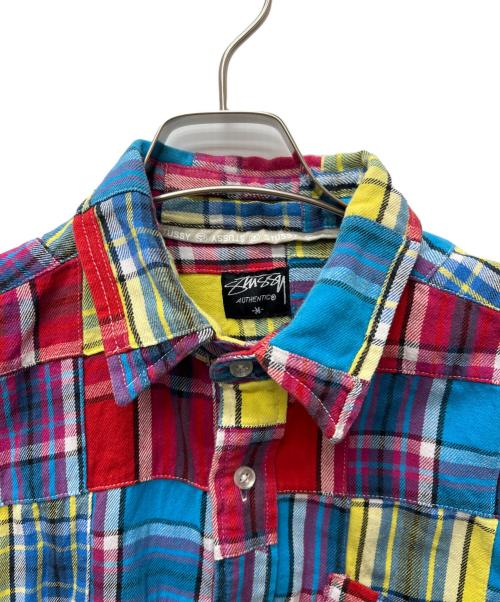 stussy（ステューシー）stussy (ステューシー) パッチワークネルシャツ マルチカラー サイズ:Ｍの古着・服飾アイテム